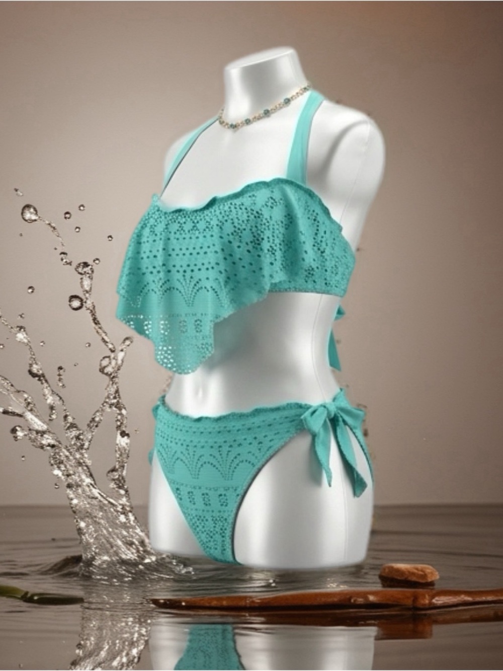 Mossimo Supply Co. Aqua Crocheted Swimwear